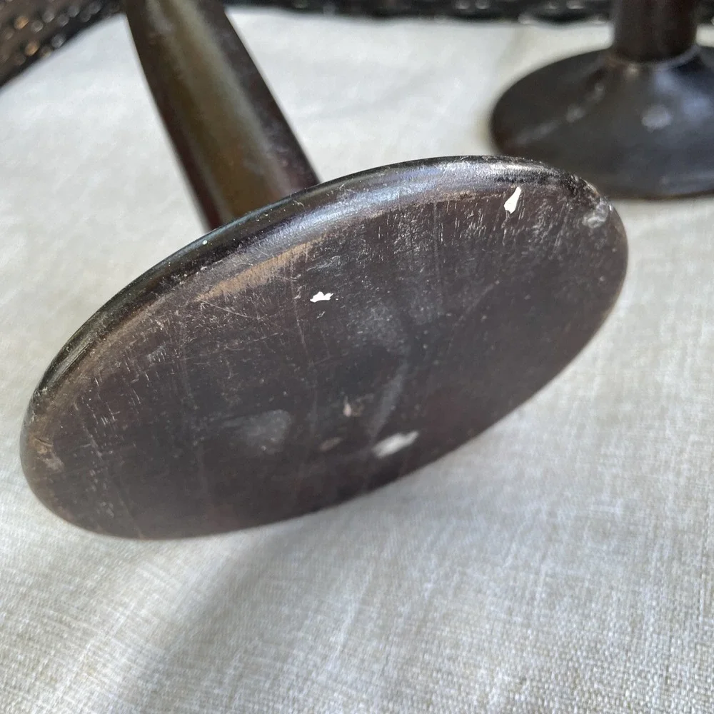 Set of 2 Vintage Wooden Candlesticks Standing Candleholder 12